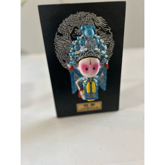 Chinese Sichuan Beijing Opera Facial Makeup Doll Decorative Figurine w/ Box - Picture 5 of 7